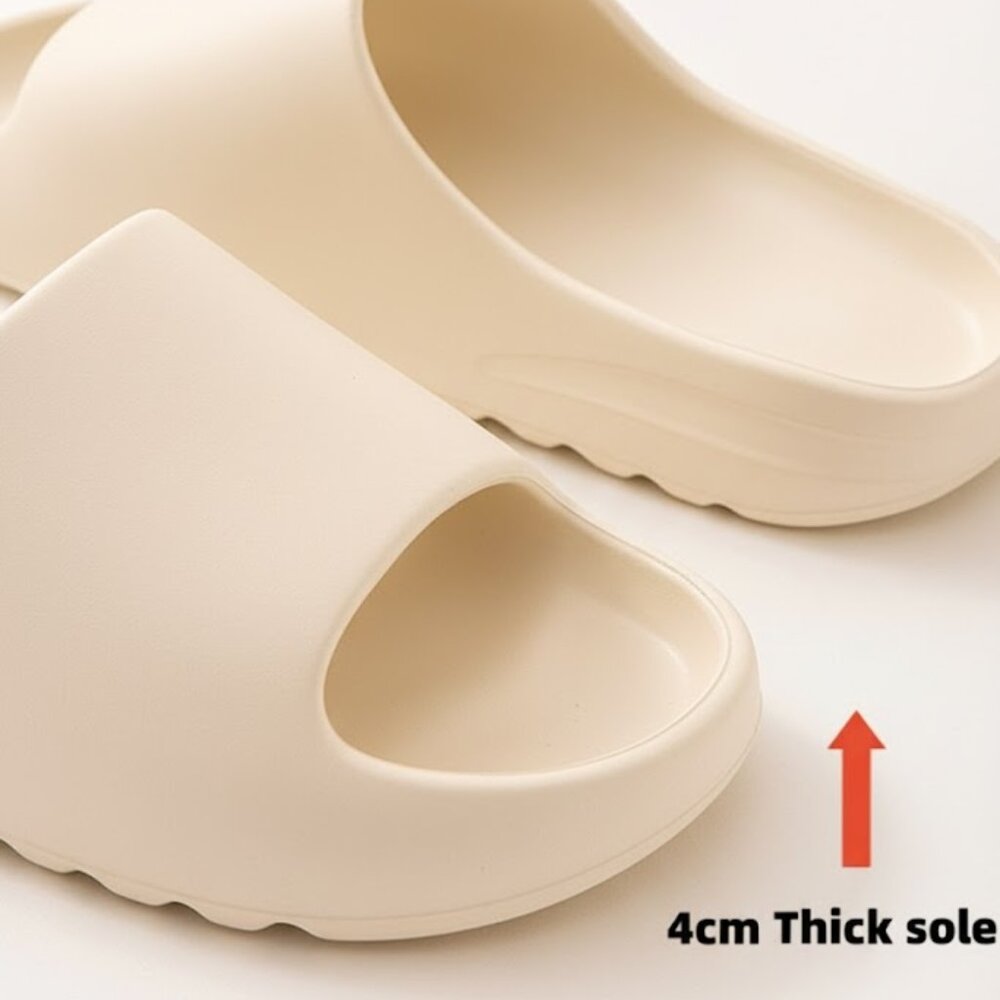 Men's Extra-Thick Foam Comfort Slides – Soft EVA Spa Sandals for Eve！！！Beige - Picture 4 of 7